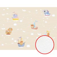 Фреска детская Ortograf Little Friends 34393 Фактура бархат FX Флизелин (4*3) Бежевый/Разноцветный, Животные/Корабли арт-34393 (бархат FX) — фото 1, Фрески