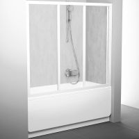 Шторка на ванну Ravak Supernova AVDP3-120 профиль Белый витраж пластик Rain арт-40VG010241 — фото 2, Шторки для ванной раздвижные