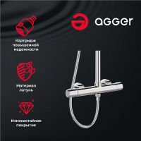 Душевая система Agger Slim Хром арт-A2291200 — фото 4, Душевые стойки