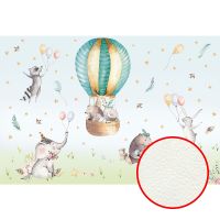 Фреска детская Ortograf Для самых маленьких 32901 Фактура флок FLK Флизелин (4*2,7) Голубой/Разноцветный, Животные/Воздушные шары арт-32901 (флок FLK) — фото 1, Фрески