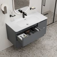 Тумба с раковиной Iddis Edifice 100 подвесная Темно-серая арт-EDI10D0i95K — фото 6, Тумбы с раковиной