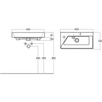 Раковина Слим Синерджи 65 белый JORNO арт-17065-KL — фото 3, Раковины подвесные