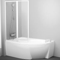 Шторка на ванну Ravak Supernova VSK2 Rosa 170 L профиль Белый стекло Transparent арт-76LB0100Z1 — фото 2, Шторки для ванной распашные