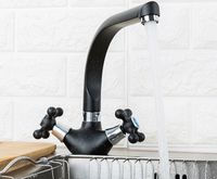 Смеситель для кухни Frap H5408 Черный матовый арт-F5408-7 — фото 6, Смесители для кухни