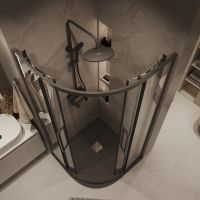 Душевой уголок Grossman Cosmo 90х90 профиль Графит сатин стекло прозрачное арт-301.K33.02.9090.42.00 — фото 4, Душевые уголки четверть круга