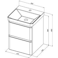 Тумба под раковину Aquanet Эмбер 50 подвесная Черная матовая арт-330464 — фото 3, Тумбы под раковину