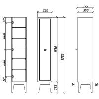 Шкаф пенал Caprigo Metropol 35 Белый матовый арт-13750.25R-021.GLD.00.05/071.20 — фото 3, Пеналы для ванной комнаты