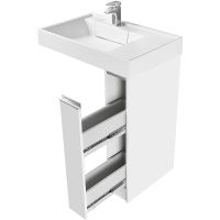 Тумба под раковину Aquaton Лондри 20 R Белый глянец арт-1A236101LH010 — фото 4, Тумбы под раковину