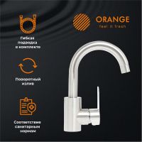 Товар: Смеситель для раковины Orange Steel Никель арт-M99-011ni - фото 3 Смеситель для раковины Orange Steel Никель арт-M99-011ni — фото 3, Смесители для раковины