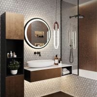 Товар: Зеркало Azario Манхэттен-лофт 70 с подсветкой Черное с сенсорным выключателем арт-LED-00002428 - фото 2 Зеркало Azario Манхэттен-лофт 70 с подсветкой Черное с сенсорным выключателем арт-LED-00002428 — фото 2, Зеркала в ванную комнату