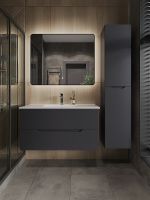 Тумба с раковиной Orange Line 100 подвесная Графит матовый арт-Li-100Tug+Ra — фото 5, Тумбы с раковиной