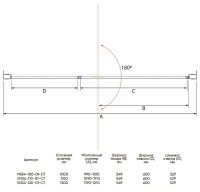 Душевая дверь Veconi Vianno VN-34 100 профиль Хром стекло прозрачное арт-VN34-100-01-C7 — фото 3, Распашные душевые двери