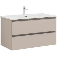 Тумба под раковину Aquanet Вега 90 подвесная Бежевая арт-329586 — фото 1, Тумбы под раковину