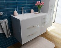 Тумба с раковиной Эстет Barcelona 90 L подвесная Белая арт-ФР-00003595 — фото 3, Тумбы с раковиной