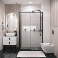 Душевой уголок Grossman Style 100х70 профиль Черный матовый стекло прозрачное арт-120.K33.05.1070.21.00 — фото 3, Прямоугольные душевые уголки