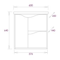 Тумба под раковину Onika Брендон 60.13 подвесная Камень светлый Бетон крем арт-106138 — фото 8, Тумбы под раковину
