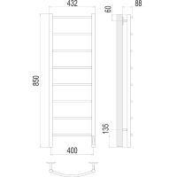 Электрический полотенцесушитель Terminus Классик П8 400х850 Хром арт-4670078531346 — фото 4, Электрические полотенцесушители