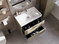 Тумба под раковину Roca Ona 80 подвесная Темный вяз арт-A857630511 — фото 8, Тумбы под раковину