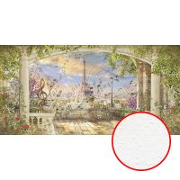 Фреска Ortograf Париж 10581 Фактура бархат FX Флизелин (5,4*2,7) Разноцветный, Город/Цветы/Абстракция арт-10581 (бархат FX) — фото 1, Фрески