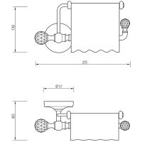 Держатель туалетной бумаги Migliore Amerida с крышкой Бронза с кристаллами Swarovski арт-16557 — фото 5, Держатели туалетной бумаги