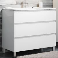 Тумба с раковиной SanVit Авеню-3 100 Белая глянцевая арт-kavenu3100w — фото 1, Тумбы с раковиной