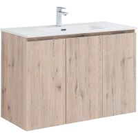 Тумба под раковину Aquanet Алвита New 100 подвесная Дуб веллингтон белый арт-277533 — фото 1, Тумбы под раковину