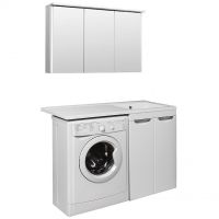 Тумба под раковину Runo Лира 120 Белая арт-УТ000003443 — фото 6, Тумбы под раковину