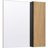 Зеркало со шкафом Runo Мальта 70 Дуб Черное арт-00-00001101 — фото 1, Зеркальные шкафы в ванную