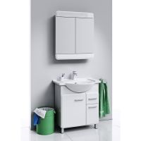 Зеркальный шкаф Aqwella Корсика 74 Белый арт-Kor.04.07 — фото 3, Зеркальные шкафы в ванную