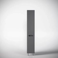 Шкаф пенал Style Line Марелла 30 L Люкс Plus с бельевой корзиной Серый матовый антискрейтч арт-СС-00002444 — фото 2, Пеналы для ванной комнаты