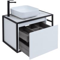 Тумба под раковину Aquanet Nova Lite Loft 75L подвесная Белый глянец арт-261650 — фото 10, Тумбы под раковину