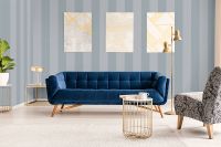 Обои Hygge Nature Флизелин (1*10,05) Голубой/Серый, Полоса арт-Hg37 006 — фото 3, Обои для стен