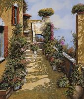 Фреска Ortograf Городской пейзаж живопись 11533 Фактура флок FLK Флизелин (2,3*2,7) Бежевый/Голубой/Зеленый, Город/Пейзаж/Живопись арт-11533 (флок FLK) — фото 2, Фрески