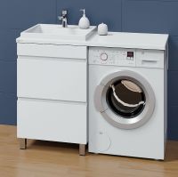 Тумба под раковину СанТа Марс 120 Белая арт-700305 — фото 2, Тумбы под раковину