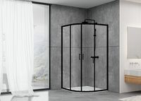 Душевой уголок Abber 80х80 профиль Черный стекло прозрачное арт-AG01080B — фото 2, Душевые уголки четверть круга