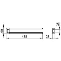 Полотенцедержатель Keuco Plan 14918 370000 двойной Черный матовый арт-14918370000 — фото 3, Полотенцедержатели