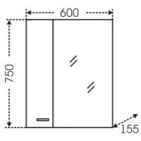 Зеркало со шкафом СанТа Омега 60 L с подсветкой Белое арт-107003 — фото 7, Зеркальные шкафы в ванную