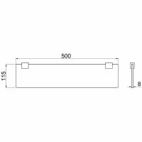 Стеклянная полка Allen Brau Infinity Хром арт-6.21012-00 — фото 4, Полки для ванной и душа