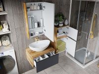 Товар: Тумба с раковиной Misty Ива 80 подвесная Графит Дуб Вотан арт-УТ000014119 - фото 6 Тумба с раковиной Misty Ива 80 подвесная Графит Дуб Вотан арт-УТ000014119 — фото 6, Тумбы с раковиной