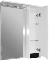 Зеркало со шкафом Mixline Прометей 65 R с подсветкой Белое арт-524714 — фото 3, Зеркальные шкафы в ванную