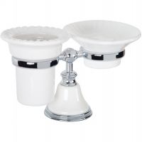 Стакан для зубных щеток с мыльницей TW Harmony Хром арт-TWHA141bi/cr — фото 1, Стаканы для зубных щеток