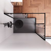 Душевой уголок AM.PM Sunny 120х80 профиль Черный матовый стекло прозрачное арт-W87G-403-12080-BT — фото 6, Прямоугольные душевые уголки