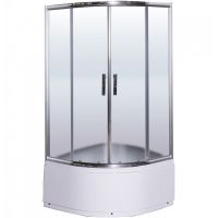 Душевой уголок Esbano ESR-8020 90x90 профиль Хром стекло рифленое арт-ESUGR8020 — фото 1, Душевые уголки четверть круга