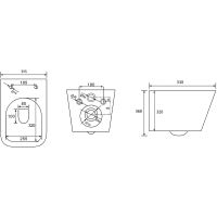 Унитаз Abber Rechteck подвесной Серый матовый с сиденьем Микролифт арт-AC1201MG — фото 9, Подвесные унитазы