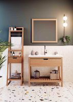 Шкаф пенал Creto Provence 49 Wood арт-9-1050W — фото 4, Пеналы для ванной комнаты