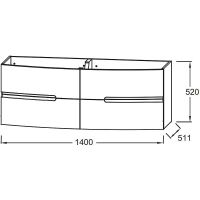 Тумба под раковину Jacob Delafon Nona 140 подвесная Белая глянцевая арт-EB1891RU-G1C — фото 3, Тумбы под раковину
