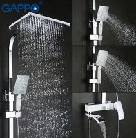 Душевая система Gappo G07 Белая Хром арт-G2407-8 — фото 11, Душевые стойки