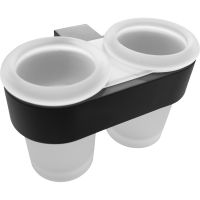 Стакан для зубных щеток Altasan Лотос двойной Черный матовый арт-ЛТ42ЧМ — фото 1, Стаканы для зубных щеток