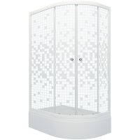 Душевой уголок Triton Коралл 120х80 В L профиль Белый стекло прозрачное с узором арт-Щ0000061782 — фото 3, Асимметричные душевые уголки