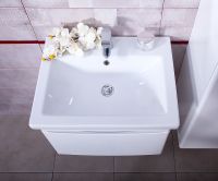 Тумба под раковину Бриклаер Вега 50 подвесная Белый глянец арт-4627125414046 — фото 4, Тумбы под раковину